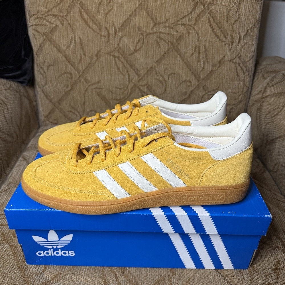 Adidas Handball Spezial Lace Up Mens 12.5 Yellow Sneakers Casual Shoes IF7088‎